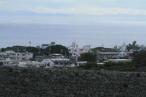 town of Yomitan-son and the distant view of Kerama Islands