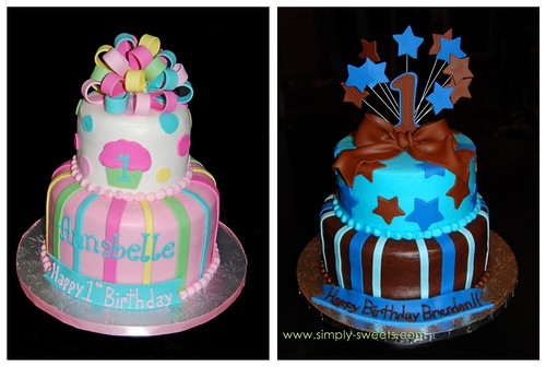 Popular 1st Birthday 2 tier Cakes