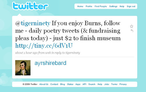 Twitter campaign for Robert Burns Birthplace Museum