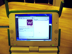 FrontlineSMS running on the OLPC