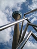 Düsseldorf, Rheinturm with Energy sculpture
