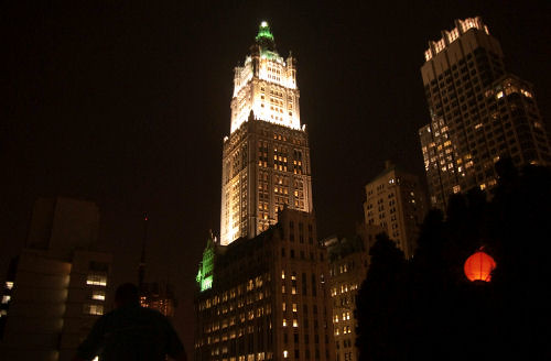 woolworth building, solitary man