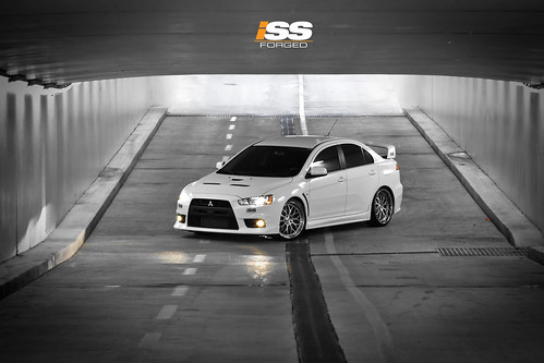 ISS Forged Evo X on 20 Spyder 3 Piece Forged Wheels Brushed Centers with 