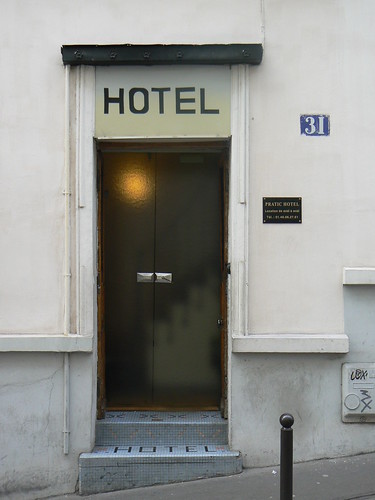 scene in montmartre, paris - hotel