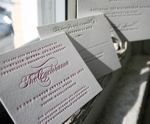 cards for wedding invitations. Letterpress wedding invitation