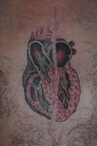 Anatomical heart cross section tattoo. Submitted by Kevin