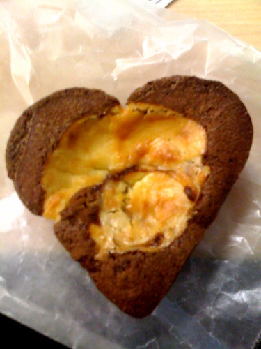 Crumbs heart-shaped cream cheese brownie