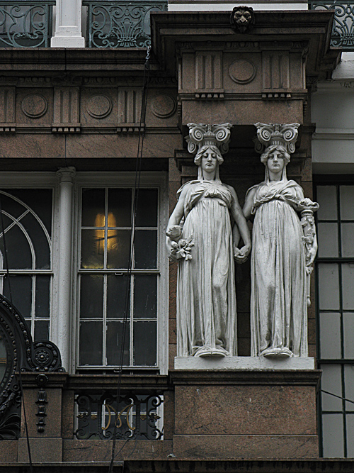 sculptures on the Macy's building, Manhattan, NYC