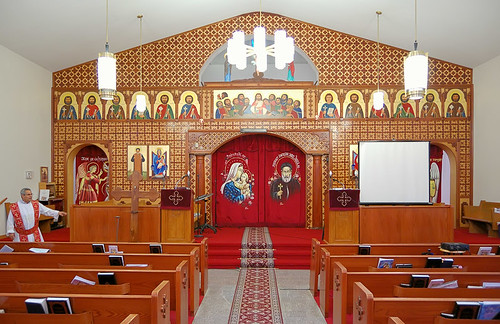 Saint Mary and Saint Abraam Coptic Orthodox Church, in Saint Louis County, Missouri, USA - nave