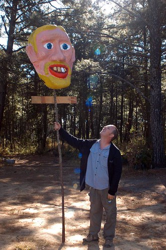 giant puppet head and charles