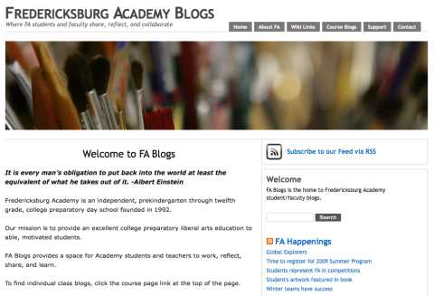 Image of the fredericksburg Academy Blogs