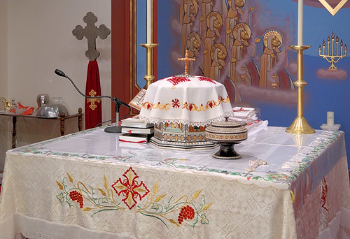 Saint Mary and Saint Abraam Coptic Orthodox Church, in Saint Louis County, Missouri, USA - high altar