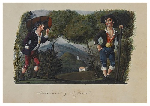 007- Un porteador de agua y un maletero-Picturesque review of the costume of the portuguese 1836