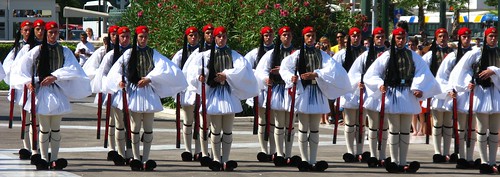 Evzones, changing of the guards, Athens, Greece.