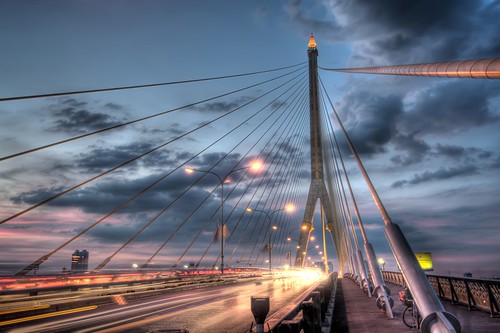 Rama VIII Bridge at Dusk