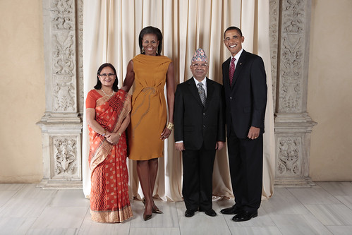 U.S. President Barack Obama and First Lady Michelle Obama With World Leaders at the Metropolitan Museum in New York