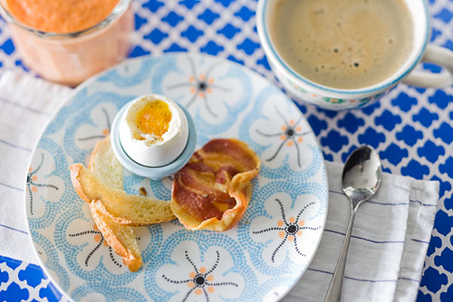 Soft Boiled Eggs with Toast "Soldiers" and Pancetta Chips 3