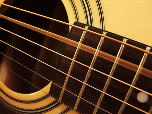 photograph acoustic guitar strings