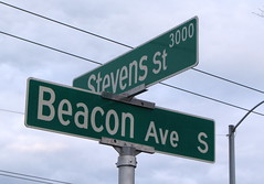 Bright shiny new Beacon Avenue street sign. Photo by Wendi.