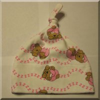 Sleepy Bear Knotted Infant Hat Pink