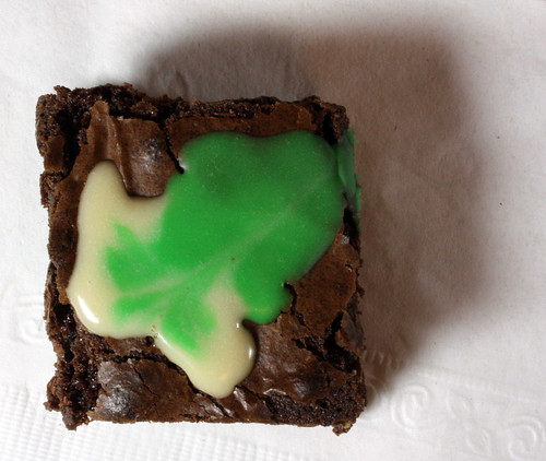 Andes Mint Brownies with Irish Cream Icing