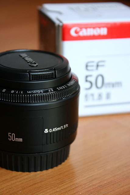 The Canon 50mm f/1.8 II lens