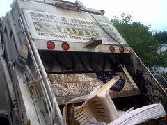 Trash Truck Compacting Junk