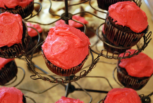 Triple Chocolate Cupcakes with Hot Pink Buttercream