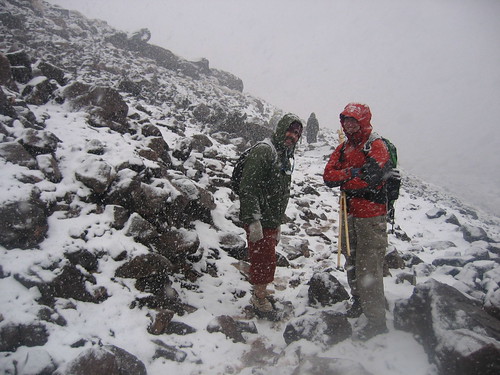 Descending Toubkal in a blizzard!