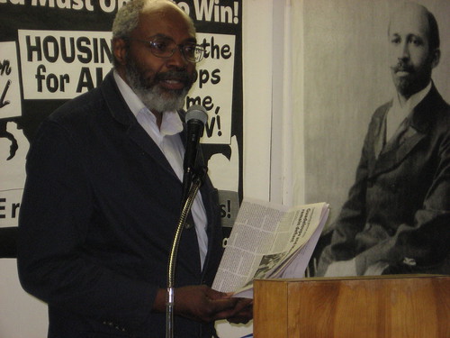 Abayomi Azikiwe, editor of the Pan-African News Wire, addressing an African American History Month forum in Detroit on February 28, 2009. (Photo: Cheryl LaBash) by Pan-African News Wire File Photos
