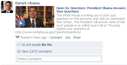 President Obama's Facebook Video Marketing