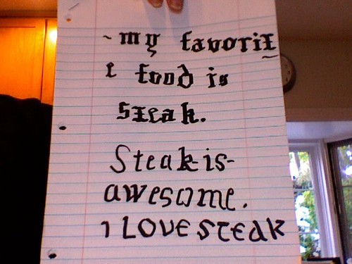 Found Item: Zelly's Steak Calligraphy