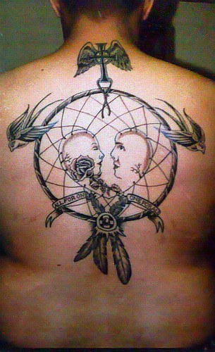 tatoos on back. Tatoo on back (WallyCrackle) Tags: vancouver woodwork artist bc native 
