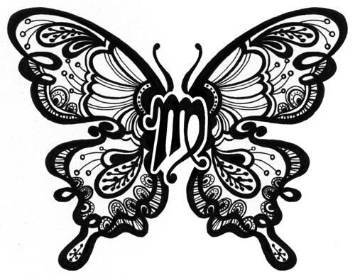 Illustration · Custom Butterfly/Zodiac Tattoo 