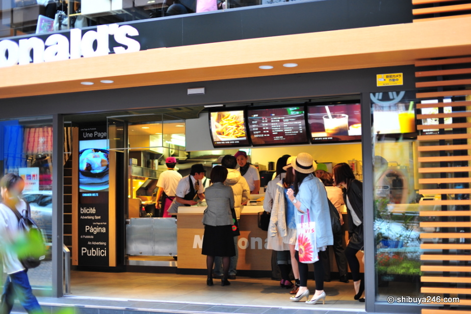 One of the newly opened McDonalds stores in Shibuya.