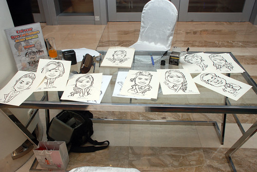 Caricature live sketching for AXA Award Nite 2009 - 10