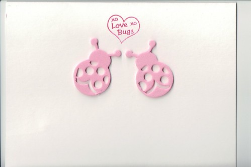 Day 123:  Pink Ladybug Love Bugs Notecard