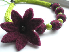 crochet and felt flower necklace