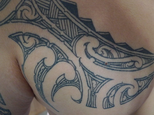 Polynesian tattoo, Rarotonga, Cook Islands A Polynesian style design tattoo