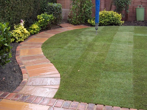 Indian Sandstone Patio and Lawn Image 18