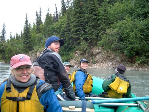 Alaska JJ and Martha June 2009 White water rafting and all smiling after class 4 rapids.