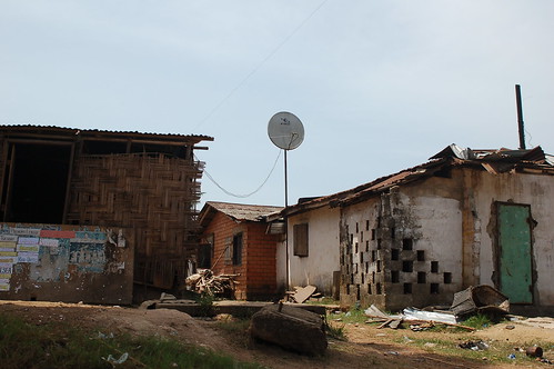 A TV antenna in Monrovia, Liberia