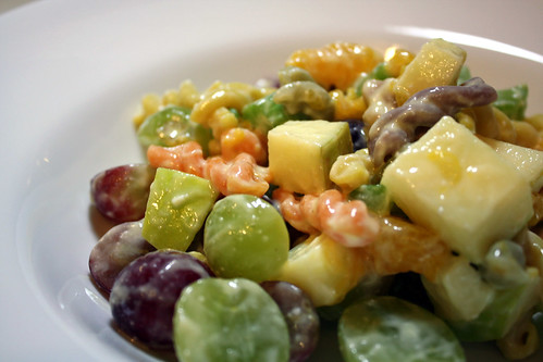 Fruit Salad with Fruit-Flavored Noodles