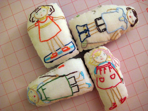 embroidered dolls
