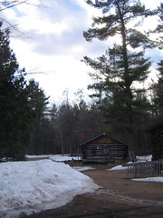 The Menominee Logging Museum set in the woods