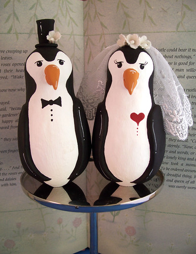 penguins wedding cake topper