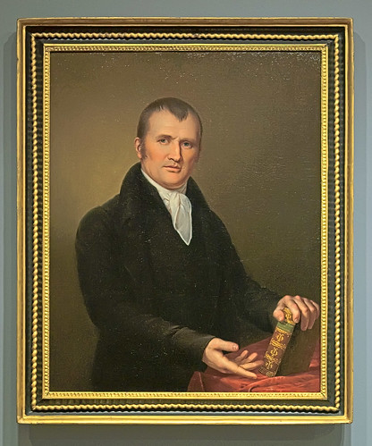 Oil painting, "Portrait of a Boston Clergyman", by James Peale, American, 1811, at the Saint Louis Art Museum, in Saint Louis, Missouri, USA