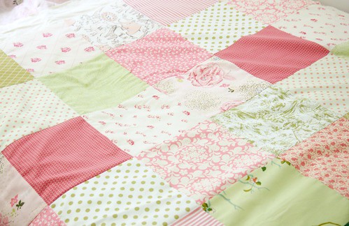 pink & green quilt top