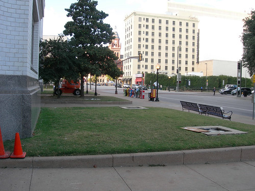 Union Station's front lawn.