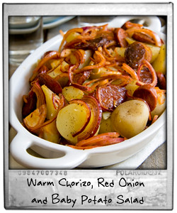 Warm Chorizo, Red Onion and Baby Potato Salad